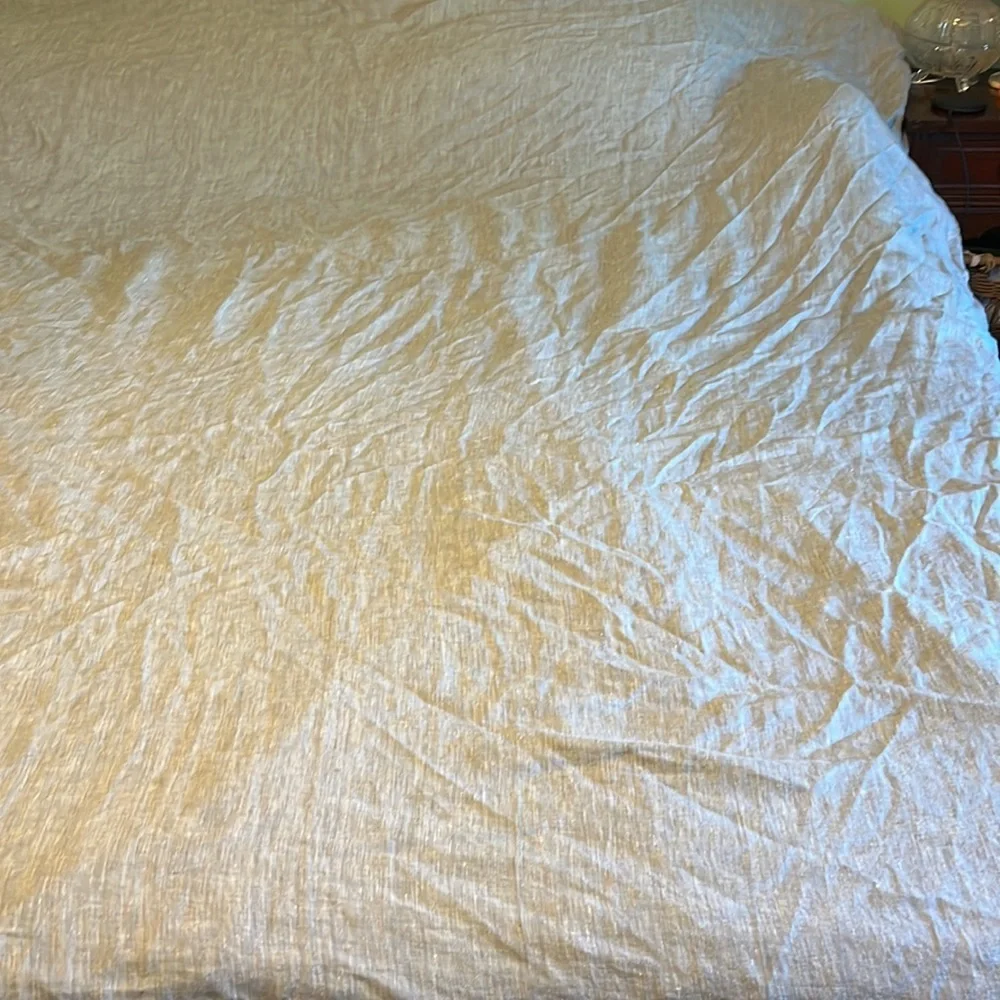 New Anthropologie Harmony Hemp Duvet Cover Gray Queen